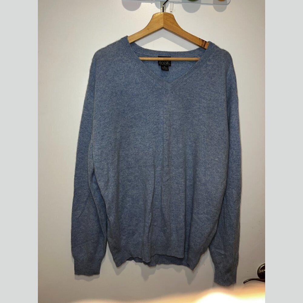 Jos. A. Bank Blue 100% Cashmere Blend V-Neck Pullover Sweater Men’s Size XL